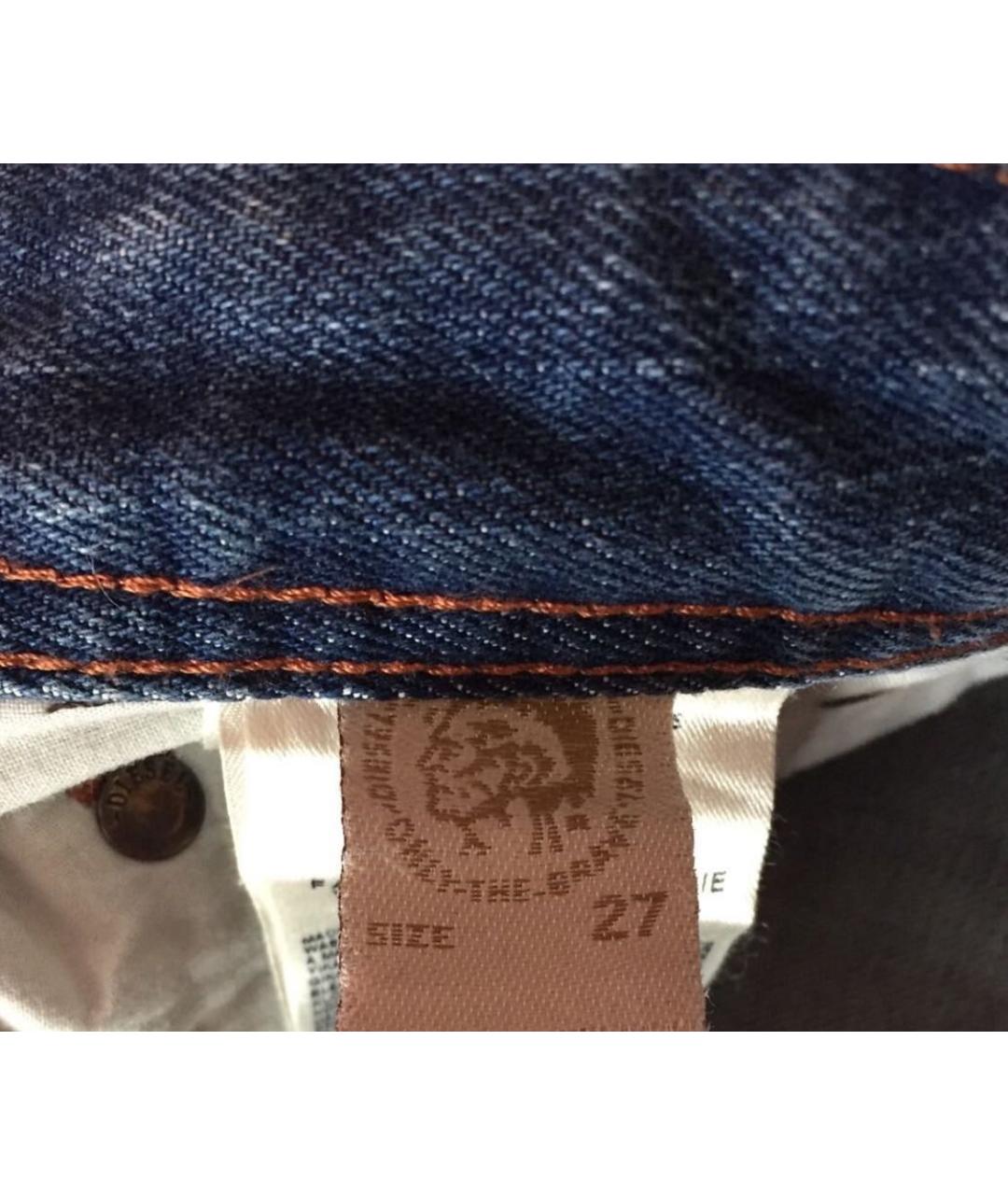 DIESEL Голубые хлопко-эластановые прямые джинсы, фото 7