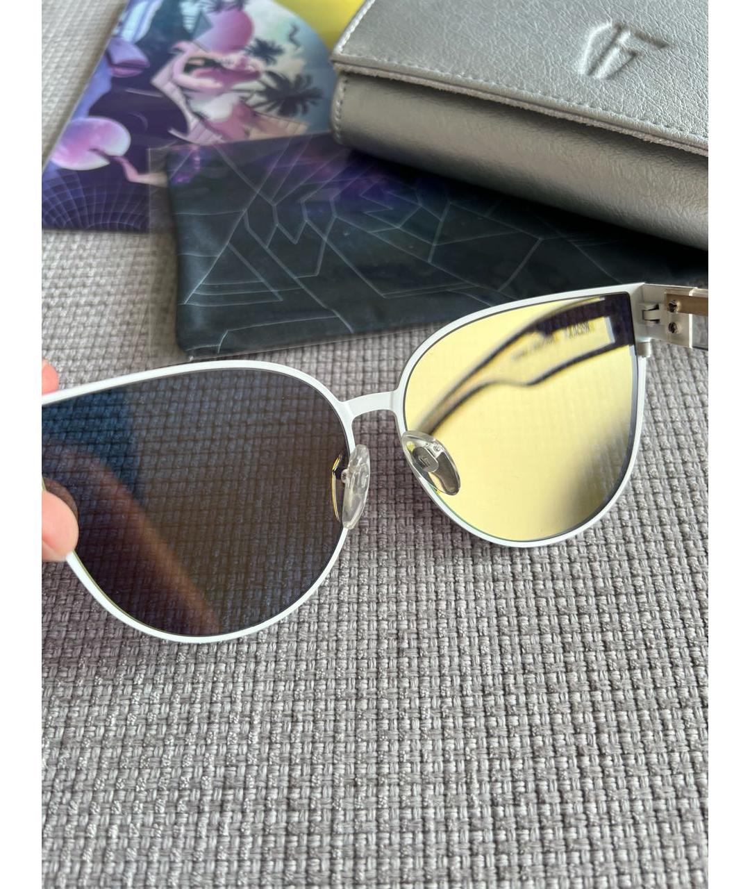 IRRESISTOR Желтые металлические солнцезащитные очки, фото 6