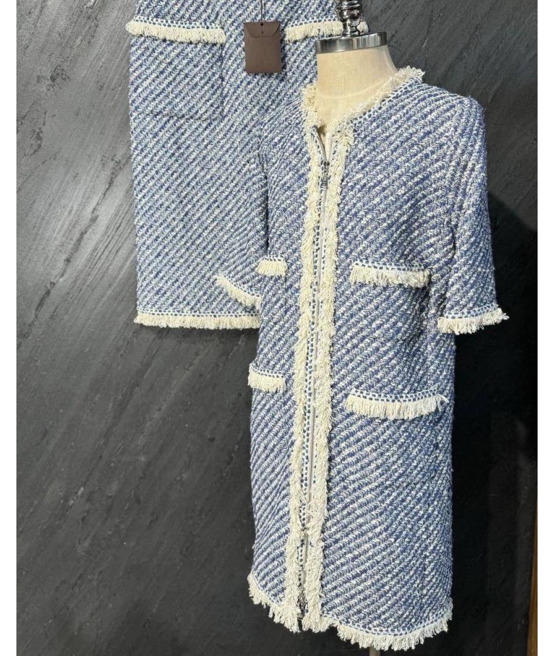 LOUIS VUITTON Голубой костюм с юбками, фото 5