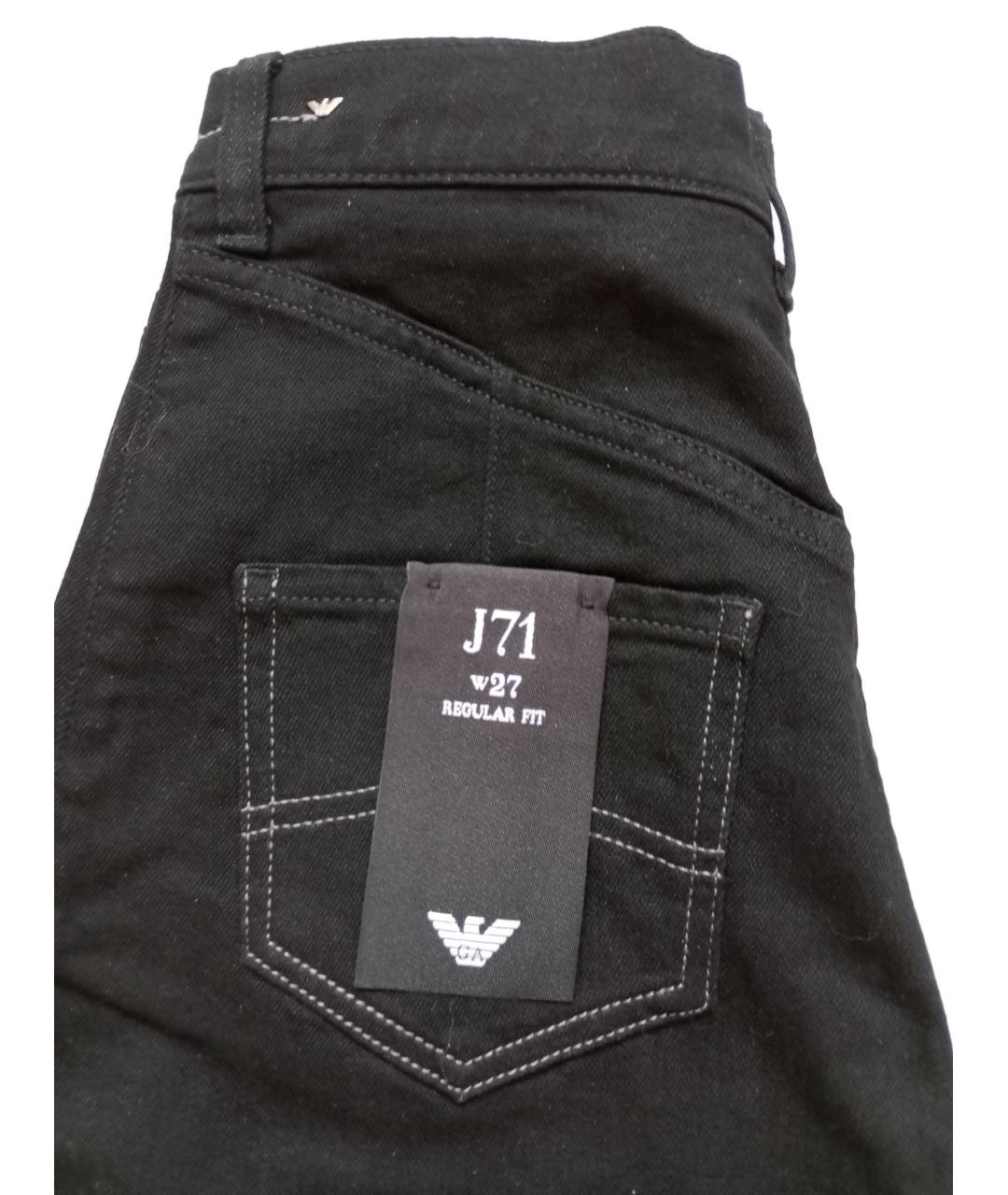 EMPORIO ARMANI Черные хлопковые джинсы слим, фото 5