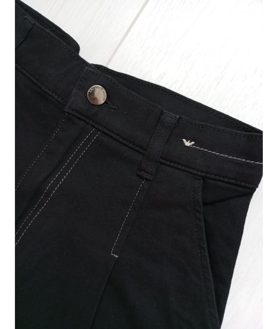 EMPORIO ARMANI Черные хлопковые джинсы слим, фото 6