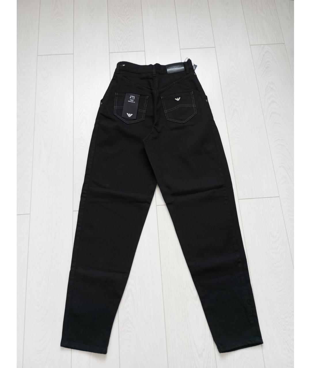 EMPORIO ARMANI Черные хлопковые джинсы слим, фото 3