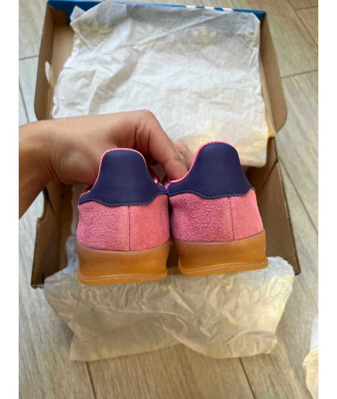 ADIDAS Розовые замшевые кроссовки, фото 4