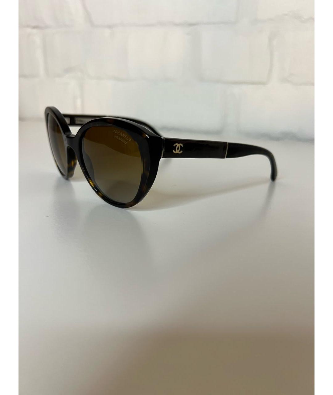 CHANEL PRE-OWNED Коричневые солнцезащитные очки, фото 6