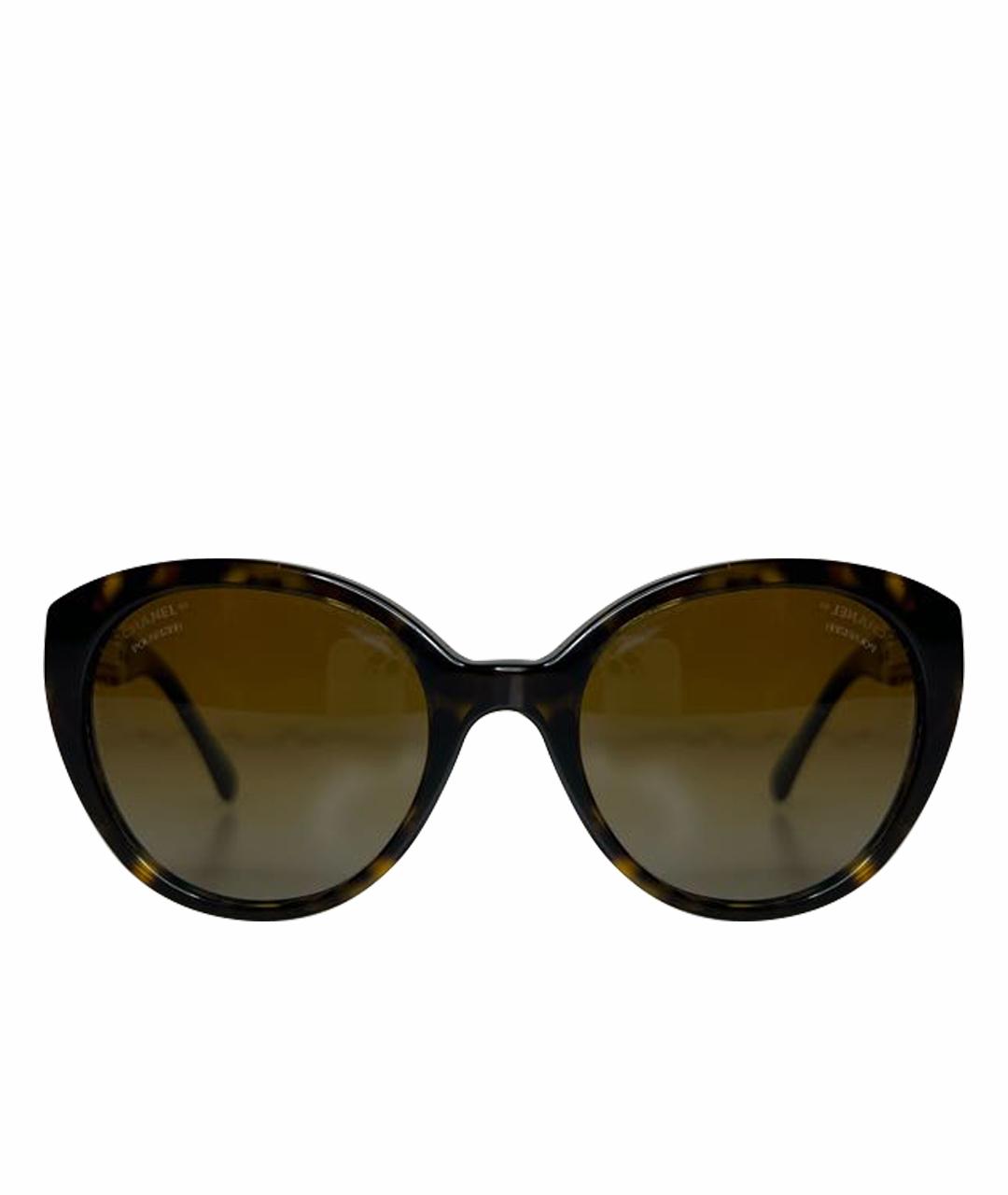 CHANEL PRE-OWNED Коричневые солнцезащитные очки, фото 1