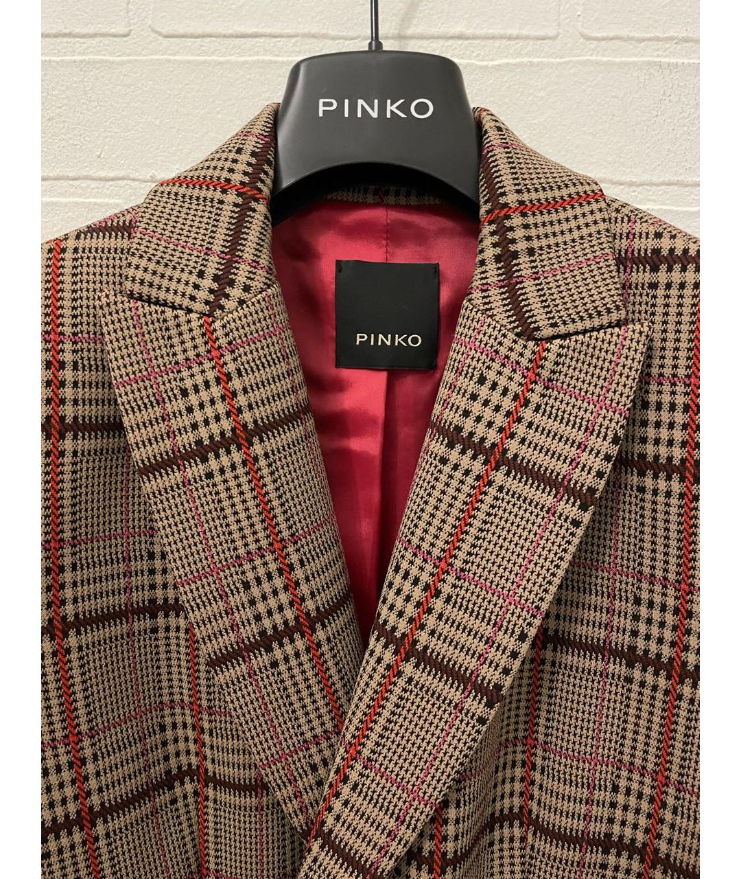 PINKO Коричневый полиамидовый жакет/пиджак, фото 3