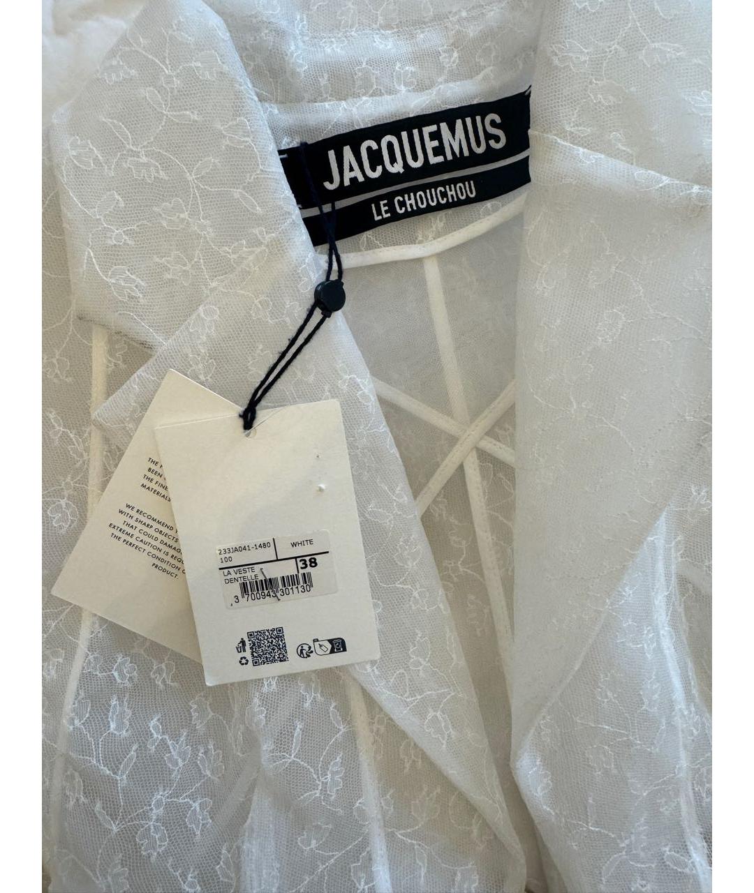 JACQUEMUS Белый полиамидовый жакет/пиджак, фото 3