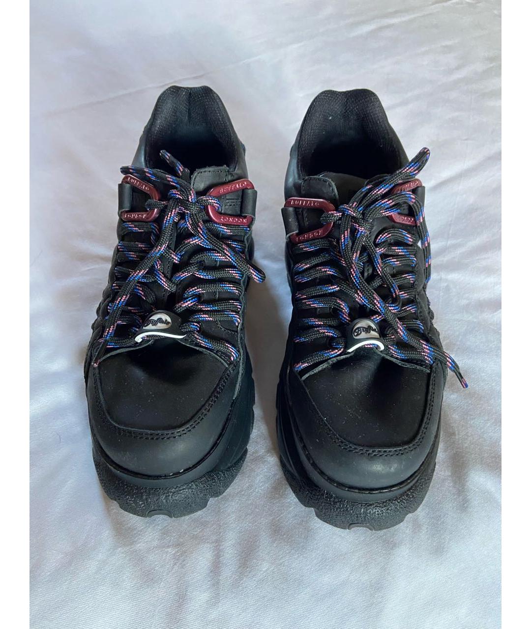 BUFFALO Черные кожаные кроссовки, фото 3