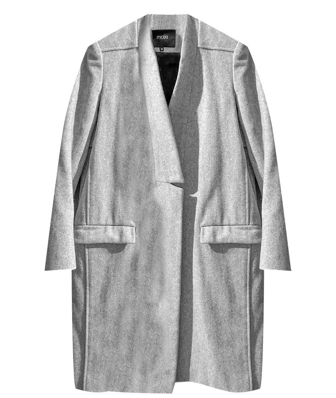 MAJE Серое шерстяное пальто, фото 1
