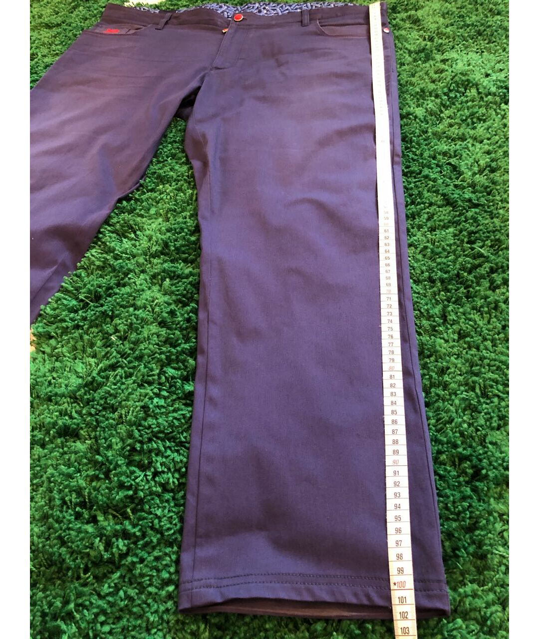 ZILLI Темно-синие хлопко-эластановые классические брюки, фото 8