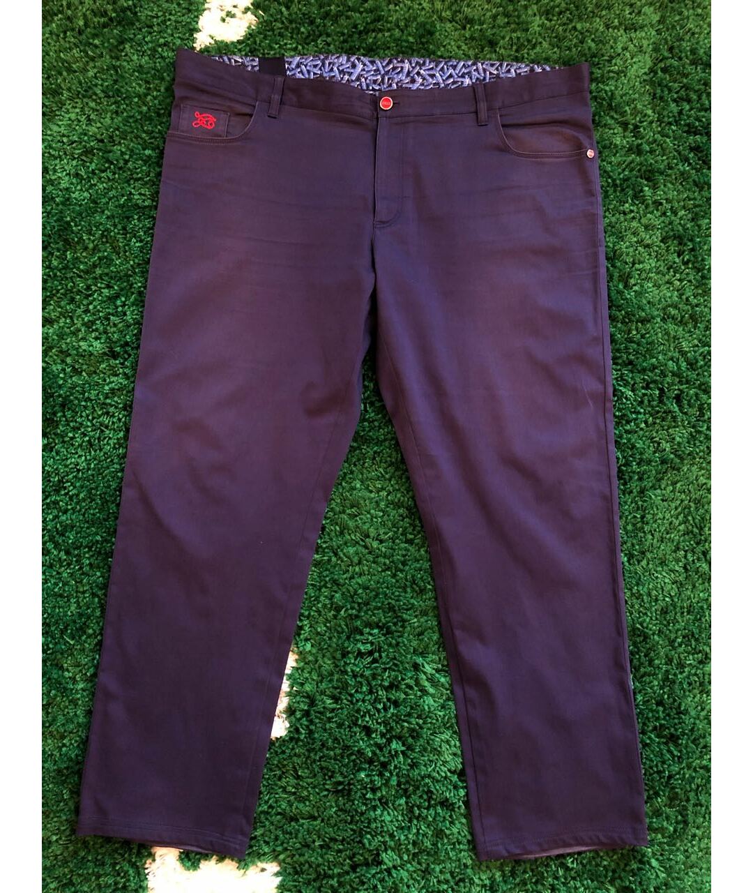 ZILLI Темно-синие хлопко-эластановые классические брюки, фото 9