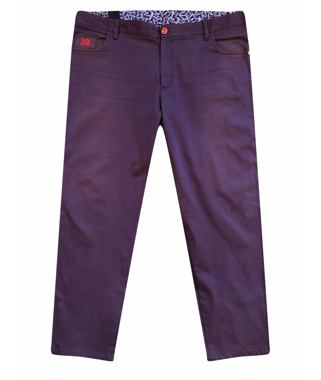 ZILLI Темно-синие хлопко-эластановые классические брюки, фото 1