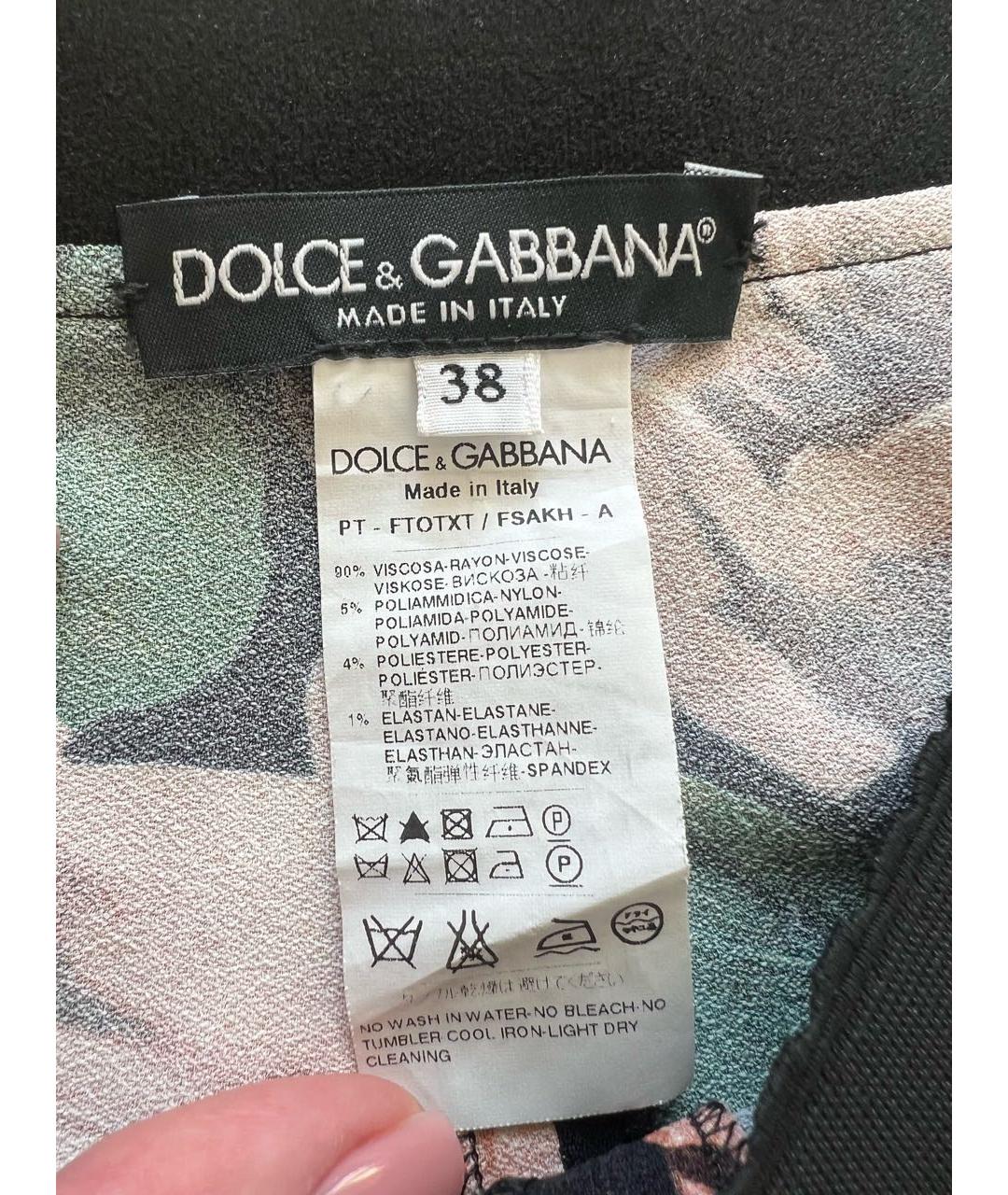 DOLCE&GABBANA Мульти вискозные брюки узкие, фото 3