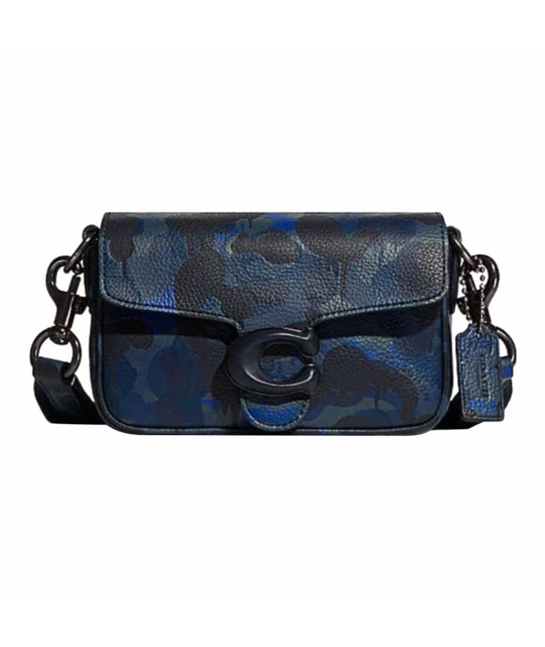 COACH Темно-синяя кожаная сумка через плечо, фото 1