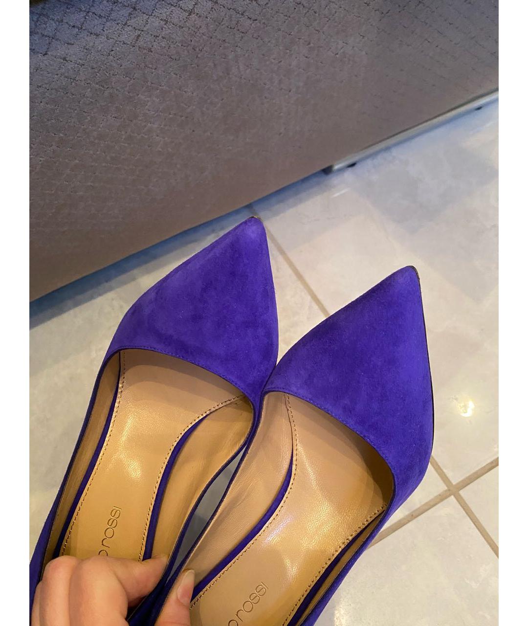 SERGIO ROSSI Фиолетовые замшевые туфли, фото 7