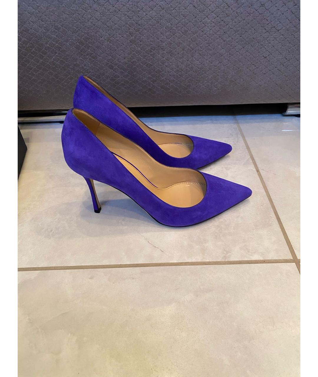 SERGIO ROSSI Фиолетовые замшевые туфли, фото 9