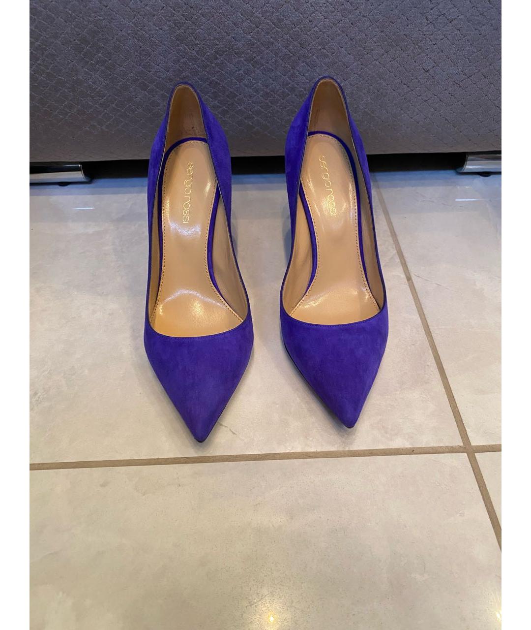 SERGIO ROSSI Фиолетовые замшевые туфли, фото 2