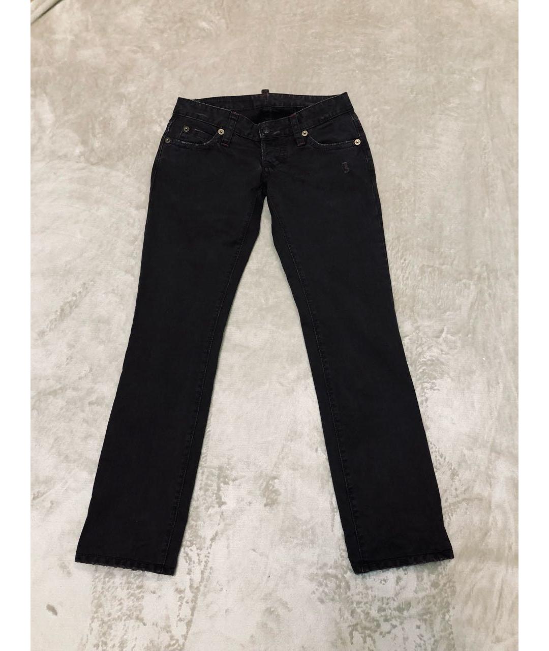 DSQUARED2 Черные хлопковые прямые джинсы, фото 9