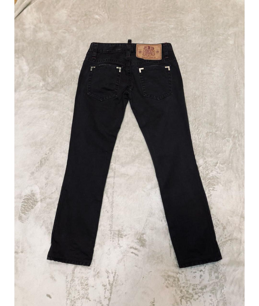DSQUARED2 Черные хлопковые прямые джинсы, фото 2