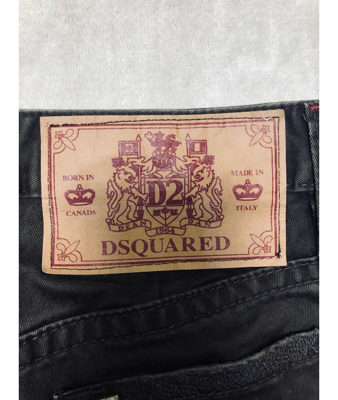 DSQUARED2 Черные хлопковые прямые джинсы, фото 4