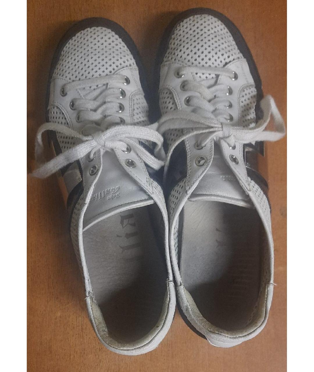 JOHN GALLIANO Белые кожаные низкие ботинки, фото 3