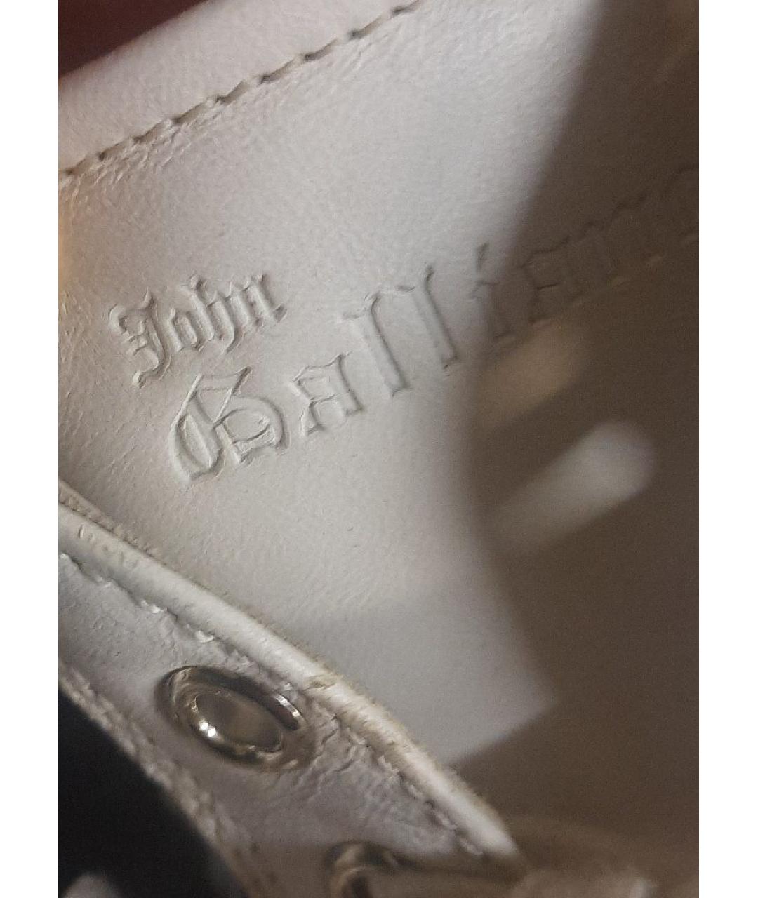 JOHN GALLIANO Белые кожаные низкие ботинки, фото 6
