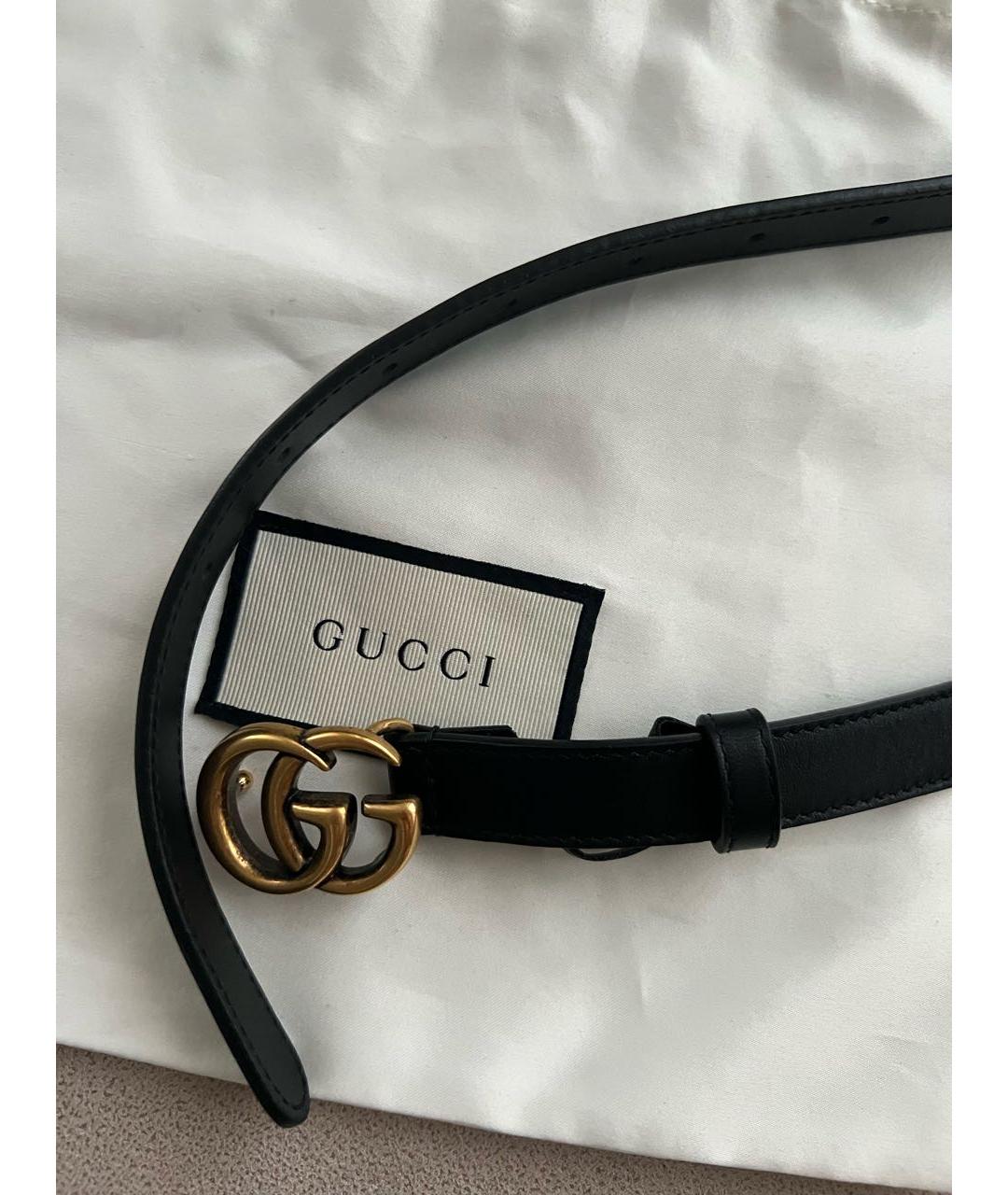 GUCCI Черный кожаный ремень, фото 7