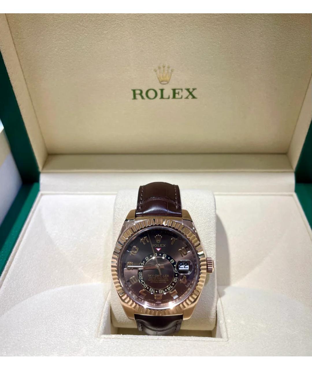 ROLEX Коричневые часы из розового золота, фото 4