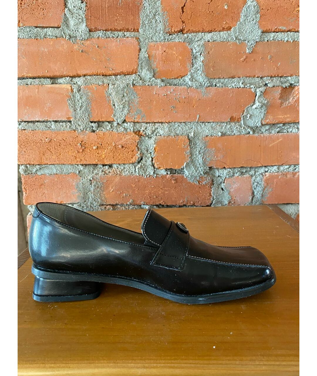VERSACE VINTAGE Черные кожаные туфли, фото 2