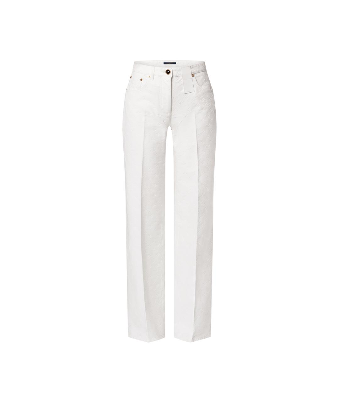 LOUIS VUITTON Белые хлопковые прямые джинсы, фото 1