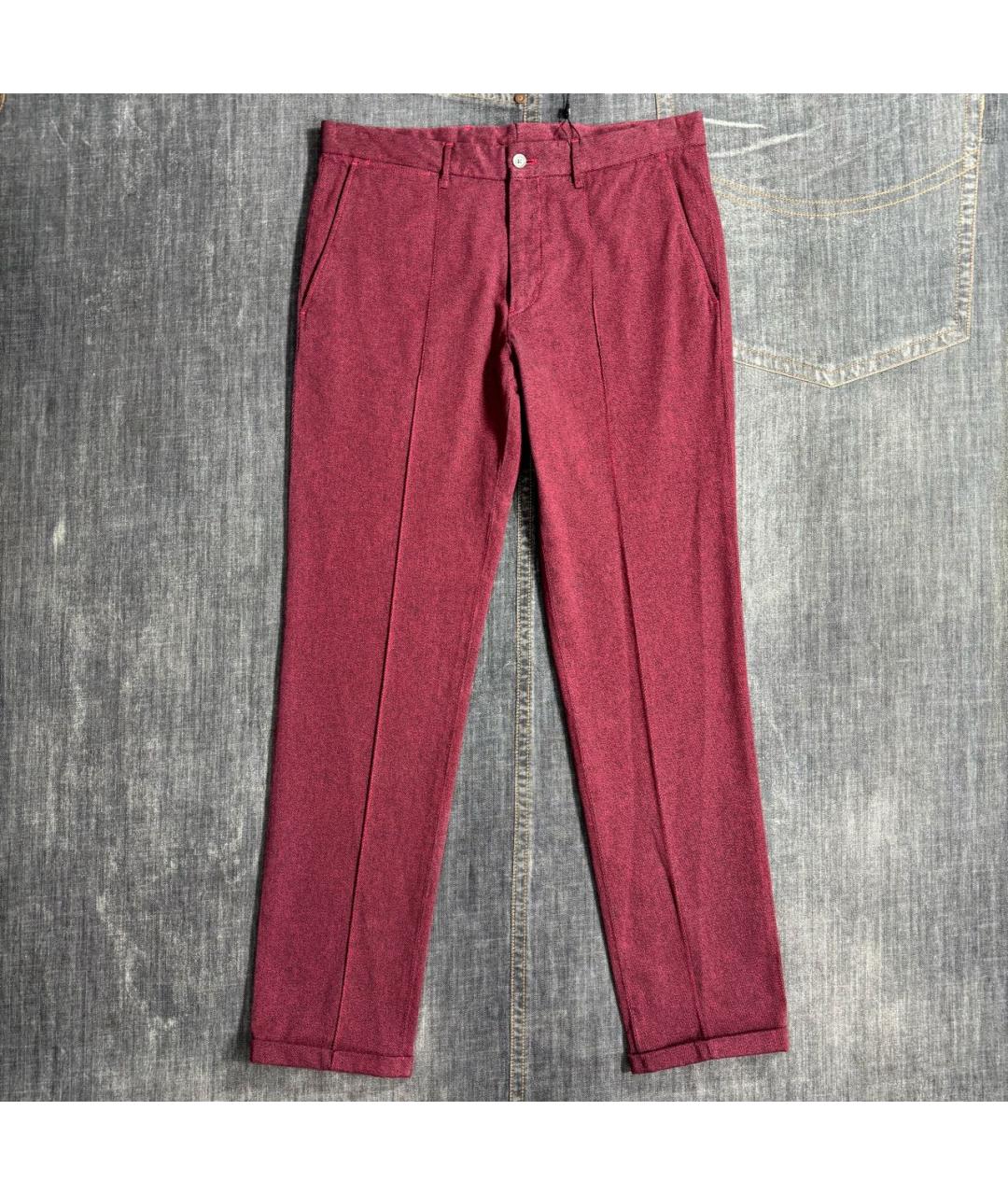 EMPORIO ARMANI Бордовые брюки чинос, фото 9