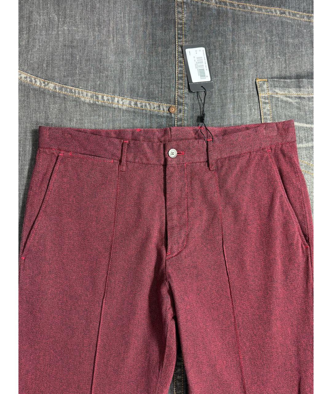 EMPORIO ARMANI Бордовые брюки чинос, фото 3