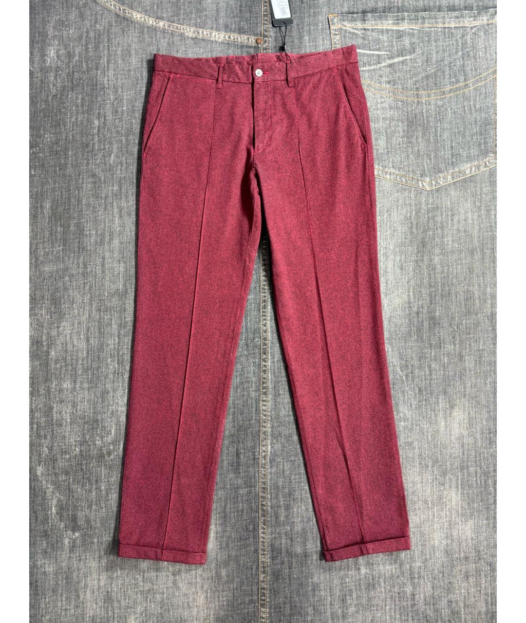 EMPORIO ARMANI Бордовые брюки чинос, фото 2