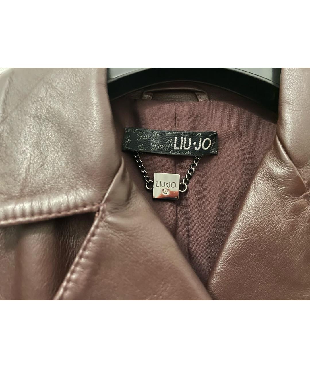 LIU JO Коричневый кожаный жакет/пиджак, фото 4
