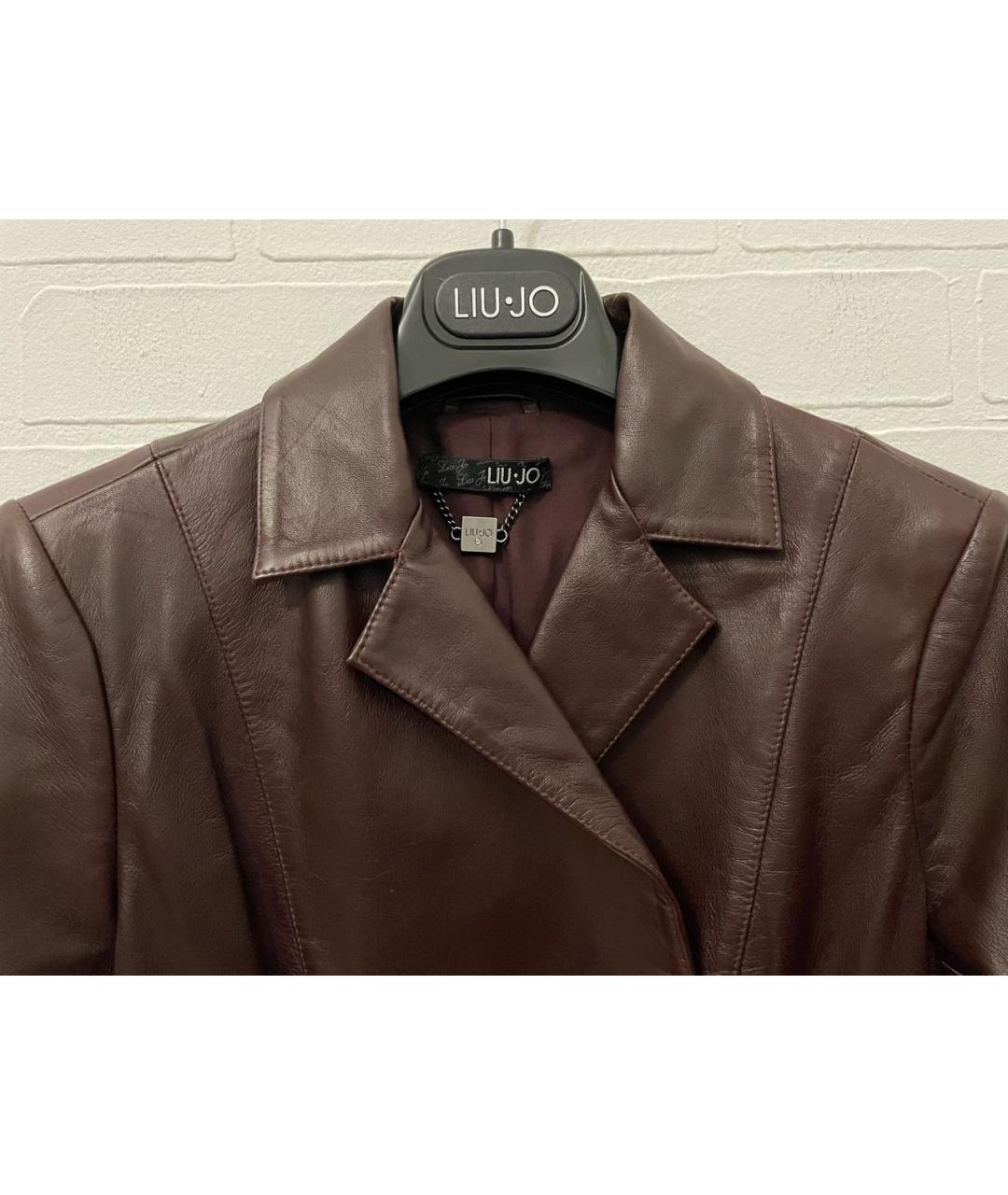 LIU JO Коричневый кожаный жакет/пиджак, фото 3