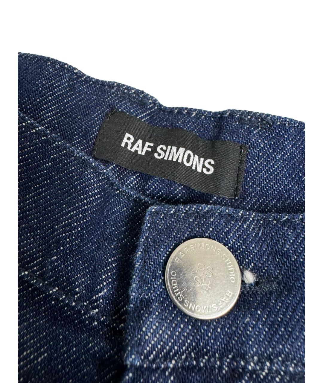 RAF SIMONS Темно-синие хлопковые прямые джинсы, фото 5