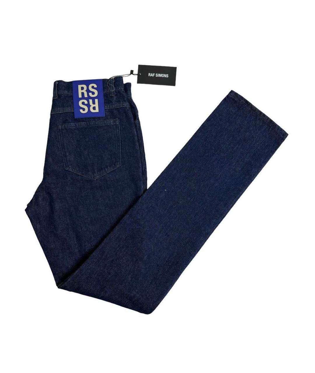 RAF SIMONS Темно-синие хлопковые прямые джинсы, фото 2