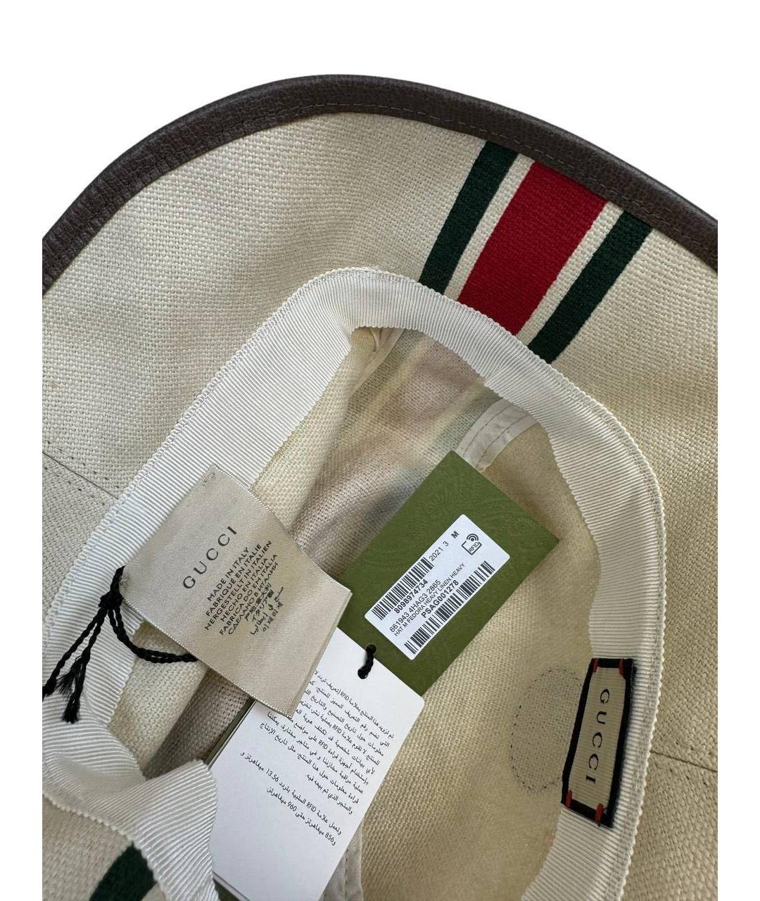 GUCCI Бежевая льняная панама, фото 4
