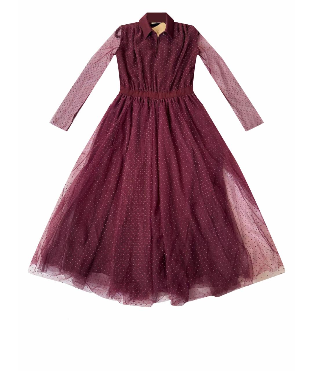 TWIN-SET Бордовое полиэстеровое платье, фото 1