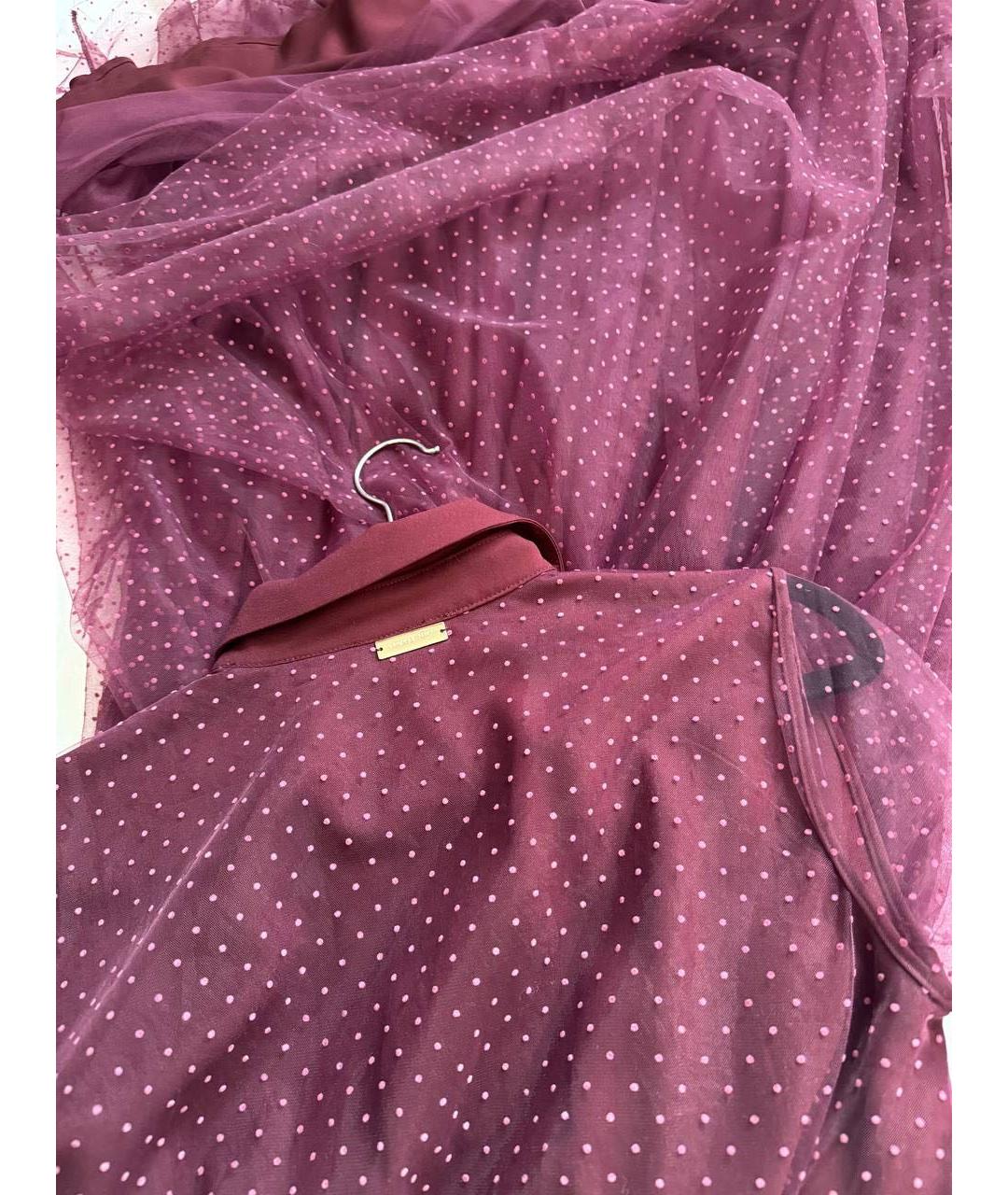 TWIN-SET Бордовое полиэстеровое платье, фото 6