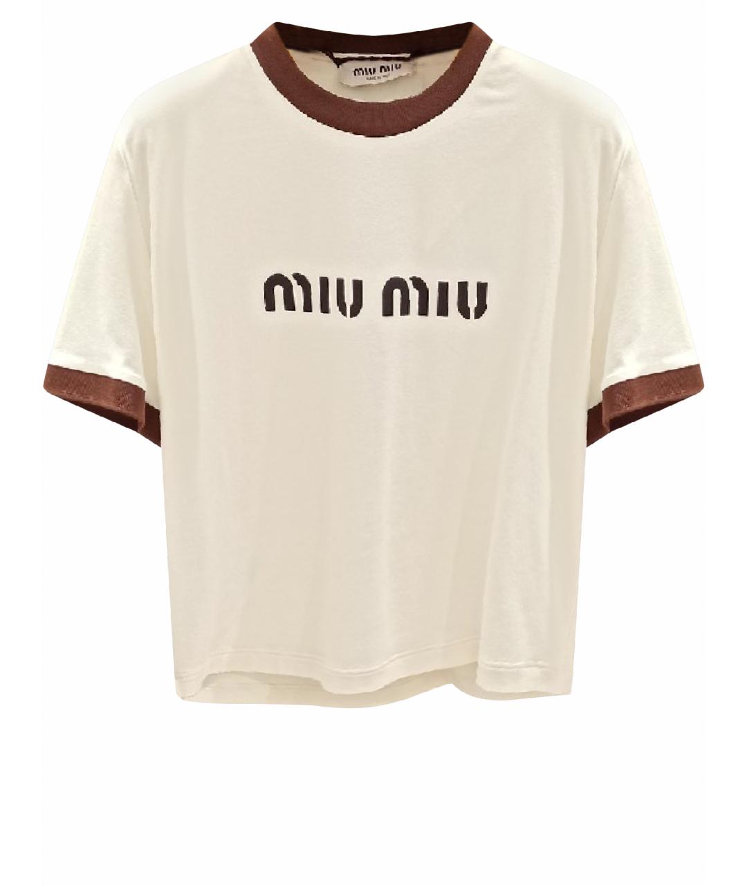 MIU MIU Вискозная футболка, фото 1