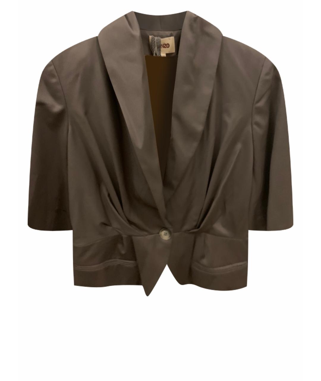 KENZO Серый хлопковый жакет/пиджак, фото 1