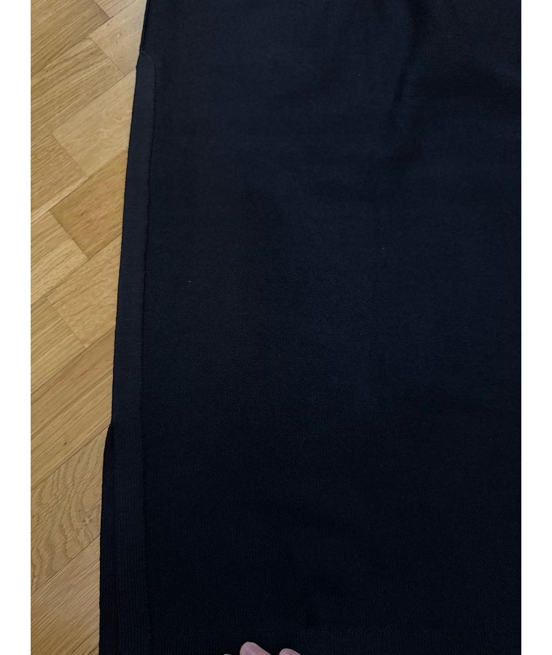 ST. JOHN Черная шерстяная юбка миди, фото 5