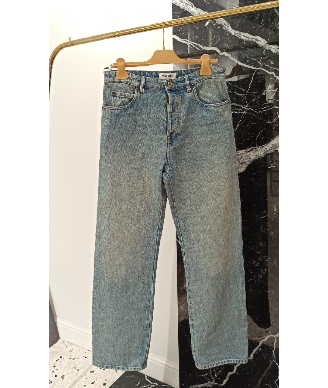 MIU MIU Хлопковые прямые джинсы, фото 9