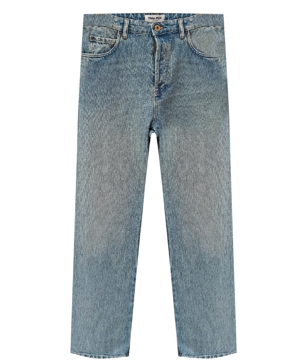 MIU MIU Хлопковые прямые джинсы, фото 1