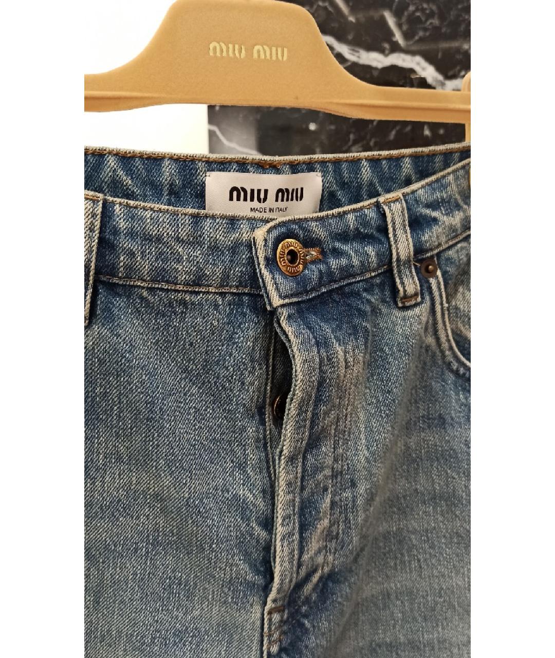 MIU MIU Хлопковые прямые джинсы, фото 3