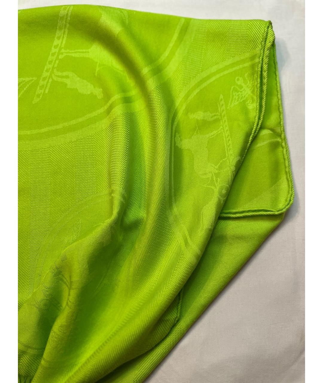 HERMES PRE-OWNED Салатовый кашемировый шарф, фото 2