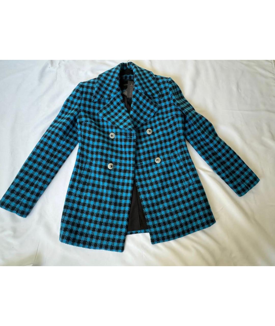 TWIN-SET Синее шерстяное пальто, фото 5