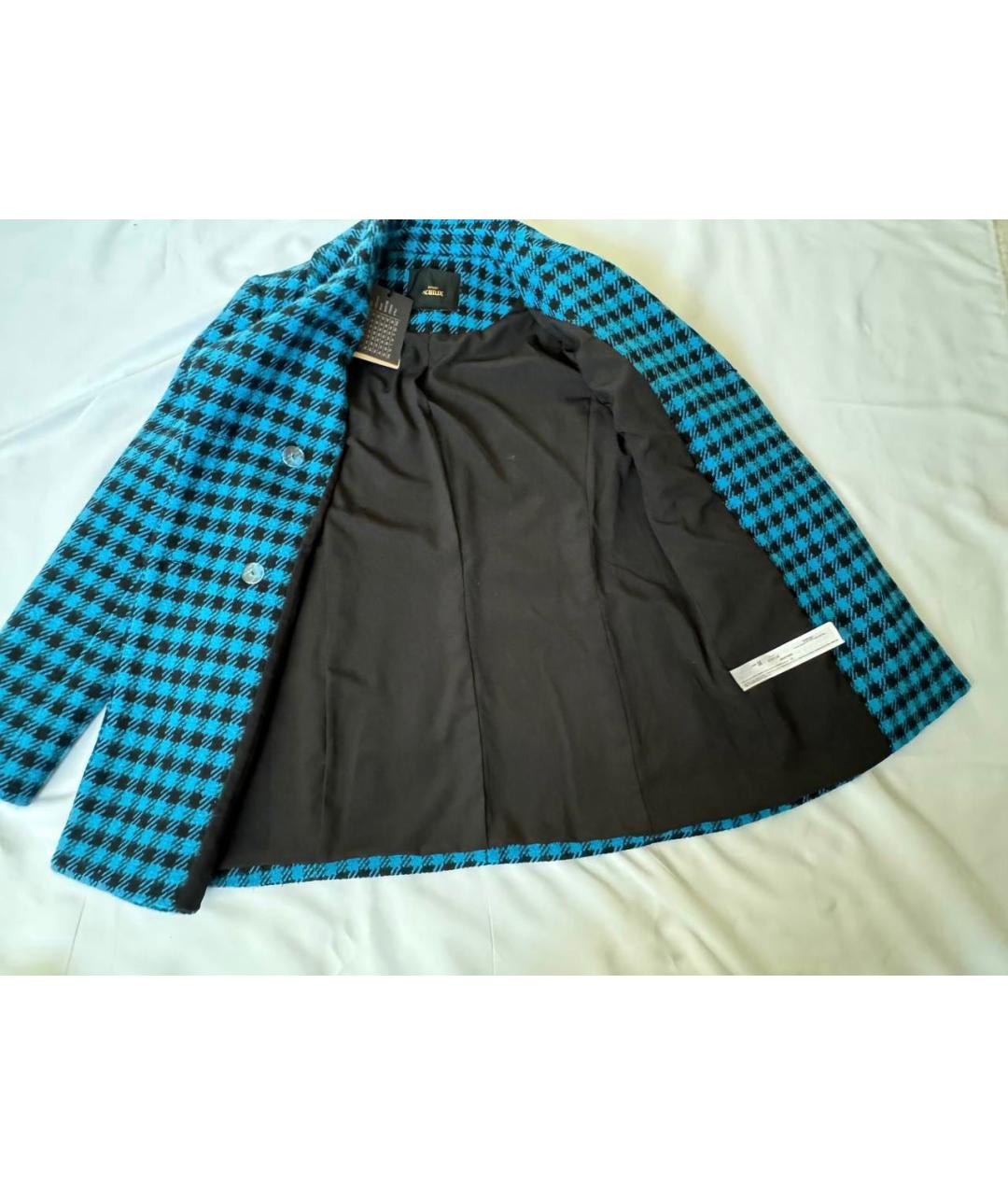 TWIN-SET Синее шерстяное пальто, фото 6
