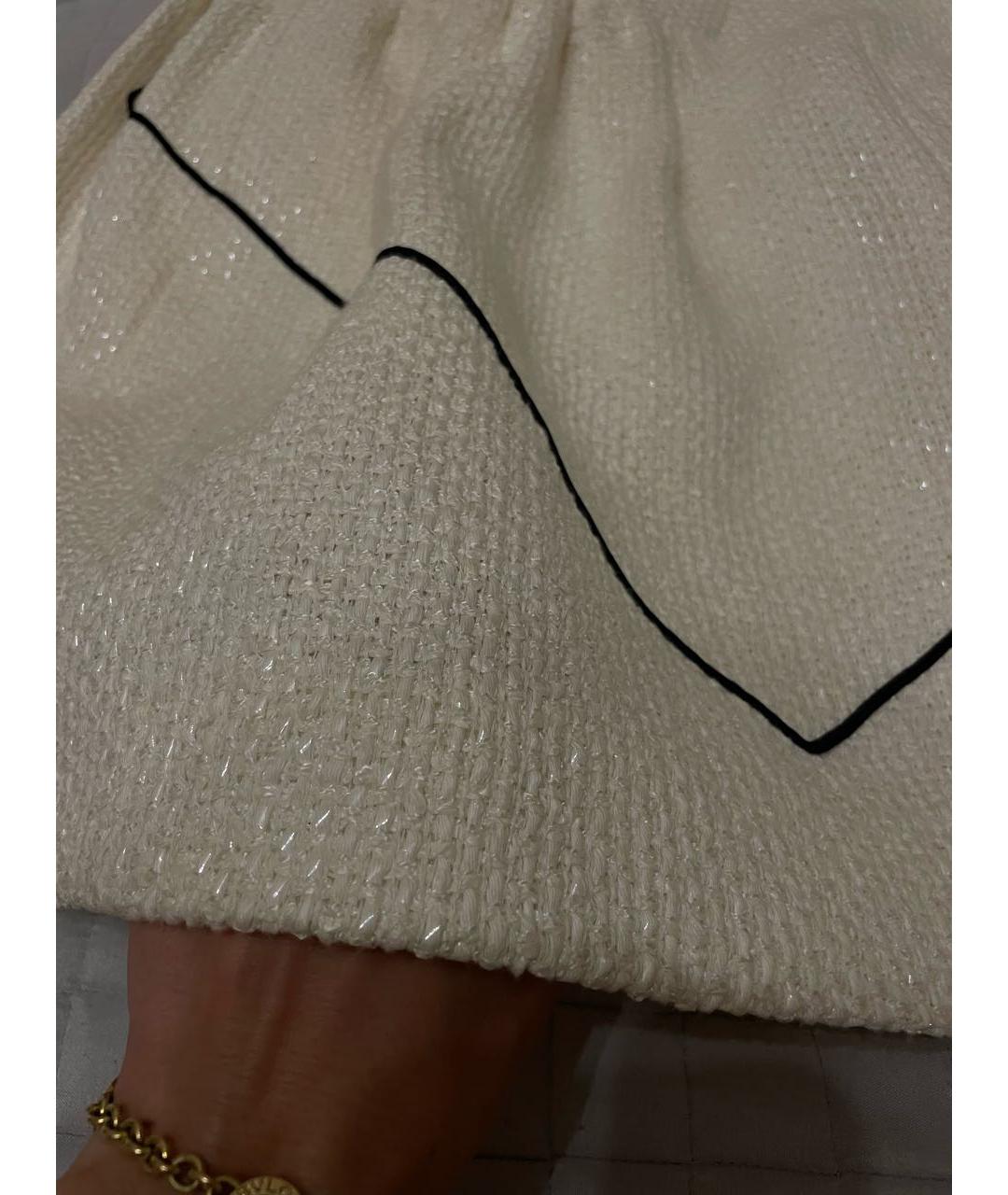 CHANEL Белая твидовая юбка миди, фото 6